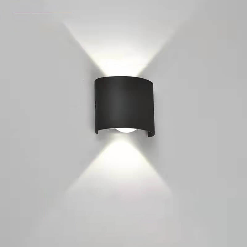 Sweep Arc Spotlight Sconce, Black White IP65 Waterproof 2W to 12W LED Outdoor Wall Light for Brick & Stone Wall