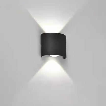 Sweep Arc Spotlight Sconce, Black White IP65 Waterproof 2W to 12W LED Outdoor Wall Light for Brick & Stone Wall