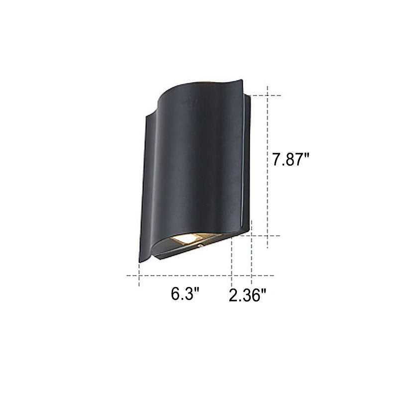 Crest Wave Wall Light, Black IP65 Waterproof Multi Beam LED Outdoor Sconce for Brick, Stone & Garden Wall
