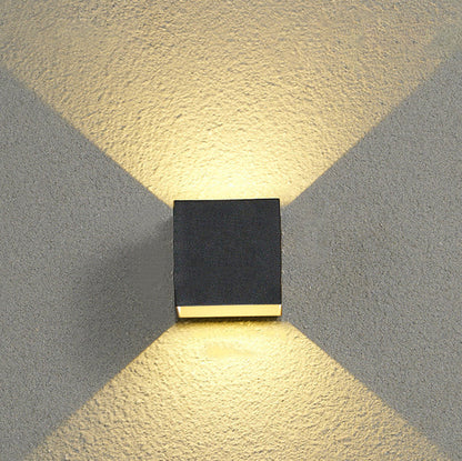 Dalton Cube Wall Sconce, IP65 Waterproof LED Up Down Outdoor Light for Front Door & Fence Post