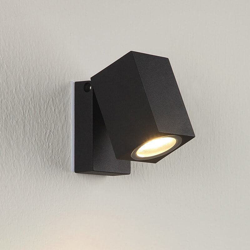 Pike Adjustable Spot Sconce, Small Black Grey IP65 Waterproof GU10 Outdoor Spotlight for Tree, Wall & House Number