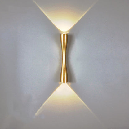 Ridge Twin Spot Sconce, Slim Gold LED Indoor Wall Light for Hallway, Mirror, Alcove & Headboard