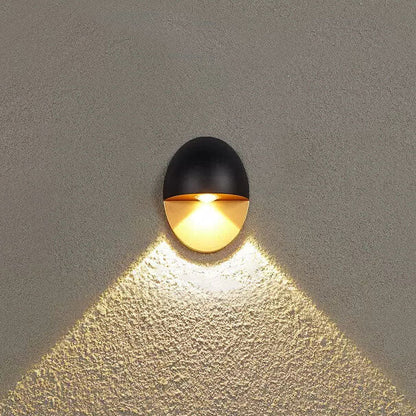 Linden Round Wall Sconce, Platinum Black Gold IP65 Waterproof 6W LED Outdoor Porch Light for Doorway, Corridor & Balcony
