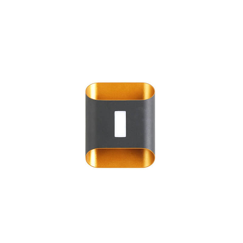 Aldridge Gold Trim Wall Light, Black Gold IP65 Waterproof LED Twin Beam Outdoor Sconce for Modern Facade