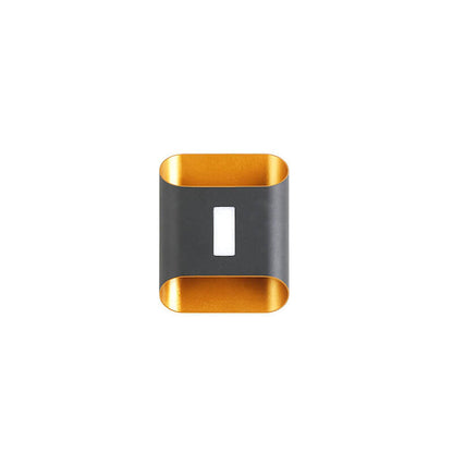 Aldridge Gold Trim Wall Light, Black Gold IP65 Waterproof LED Twin Beam Outdoor Sconce for Modern Facade
