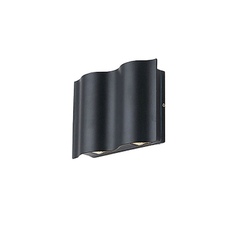 Crest Wave Wall Light, Black IP65 Waterproof Multi Beam LED Outdoor Sconce for Brick, Stone & Garden Wall