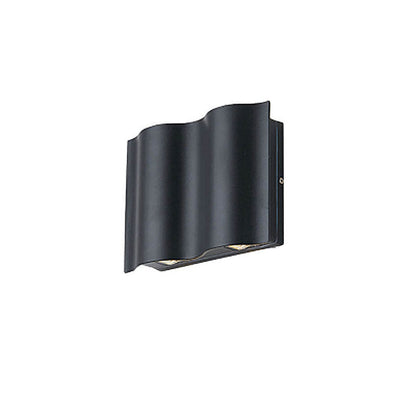 Crest Wave Wall Light, Black IP65 Waterproof Multi Beam LED Outdoor Sconce for Brick, Stone & Garden Wall