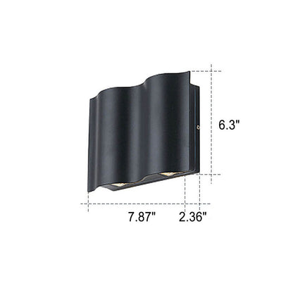 Crest Wave Wall Light, Black IP65 Waterproof Multi Beam LED Outdoor Sconce for Brick, Stone & Garden Wall