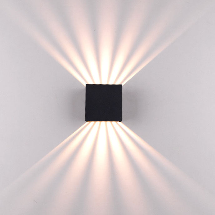 Corby Square Beam Sconce, Black IP65 Waterproof 6W 12W LED Outdoor Wall Light for Brick, Stone & Textured Facade