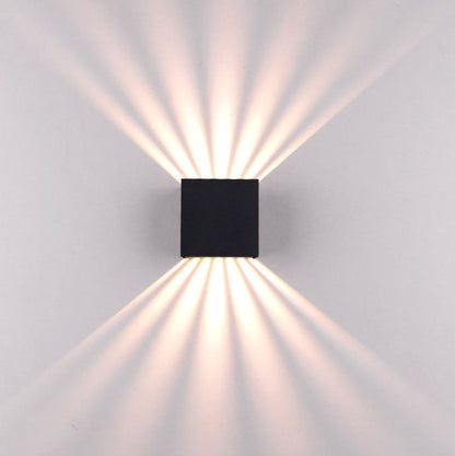 Corby Square Beam Sconce, Black IP65 Waterproof 6W 12W LED Outdoor Wall Light for Brick, Stone & Textured Facade