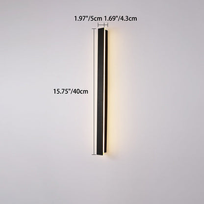 Langley Long Bar Wall Light, Slim Black IP65 Waterproof LED Outdoor Sconce for Facade, Garage & Column
