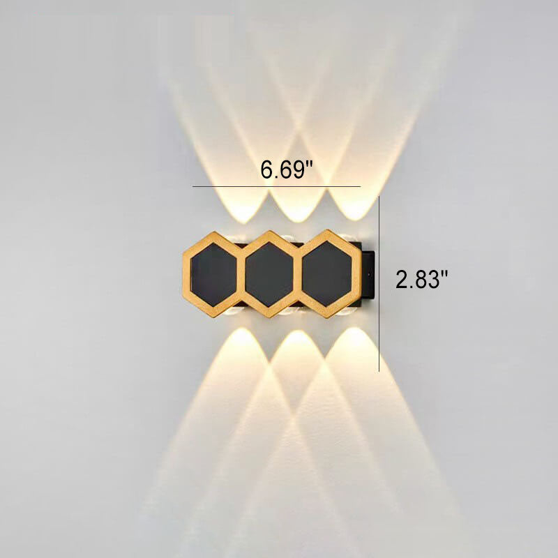 Comb Hexagon Wall Sconce, Honeycomb LED Outdoor Wall Light for Patio, Entrance & Garden Wall