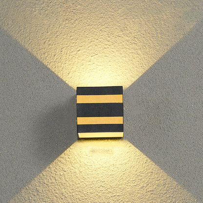 Dalton Cube Wall Sconce, IP65 Waterproof LED Up Down Outdoor Light for Front Door & Fence Post