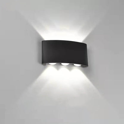 Sweep Arc Spotlight Sconce, Black White IP65 Waterproof 2W to 12W LED Outdoor Wall Light for Brick & Stone Wall