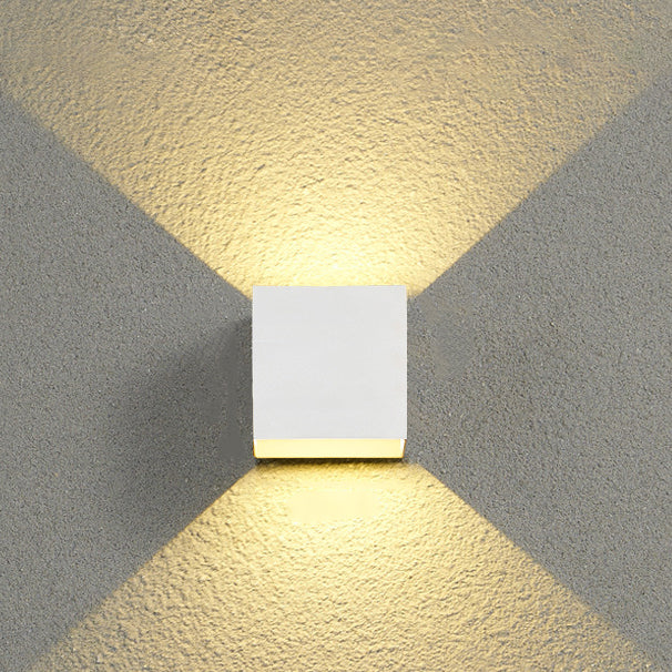 Dalton Cube Wall Sconce, IP65 Waterproof LED Up Down Outdoor Light for Front Door & Fence Post