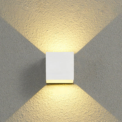 Dalton Cube Wall Sconce, IP65 Waterproof LED Up Down Outdoor Light for Front Door & Fence Post
