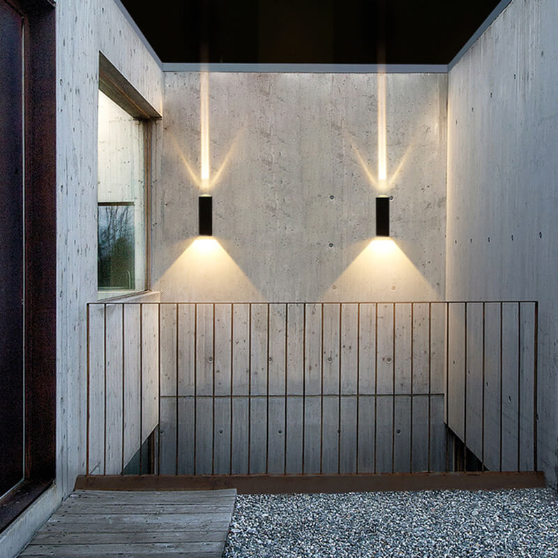 Ashford Twin Beam Wall Sconce, Black LED Up Down Indoor Wall Light for Hallway, Stairway & Covered Porch
