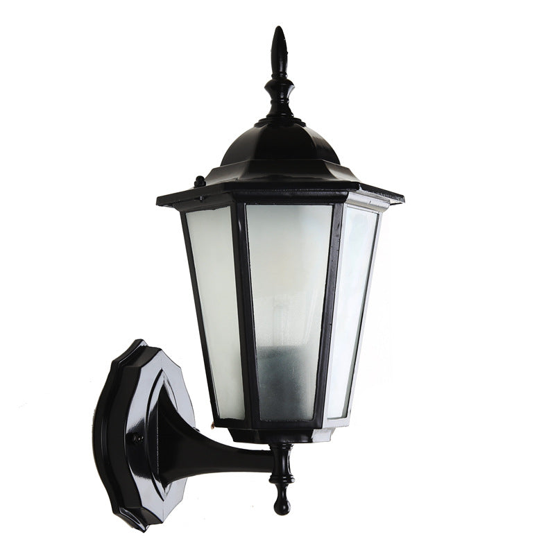 Ellerby Frosted Glass Wall Lantern, Black Bronze IP65 Waterproof Outdoor Porch Light for Front & Side Door