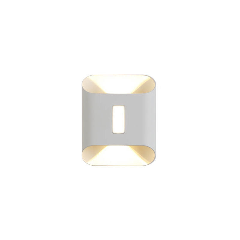 Aldridge Gold Trim Wall Light, Black Gold IP65 Waterproof LED Twin Beam Outdoor Sconce for Modern Facade