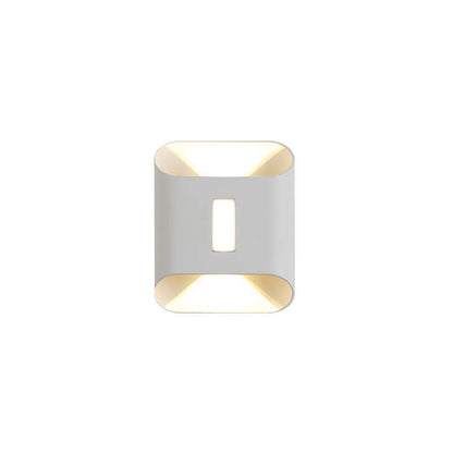 Aldridge Gold Trim Wall Light, Black Gold IP65 Waterproof LED Twin Beam Outdoor Sconce for Modern Facade