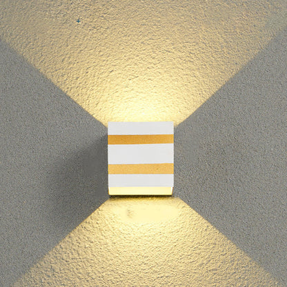 Dalton Cube Wall Sconce, IP65 Waterproof LED Up Down Outdoor Light for Front Door & Fence Post