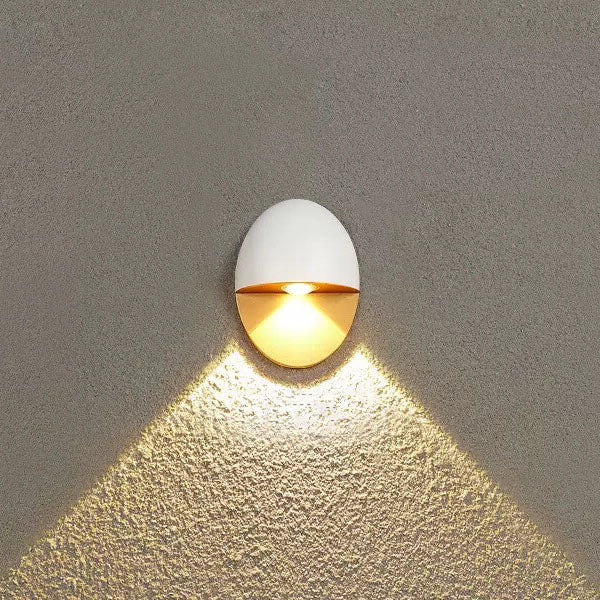 Linden Round Wall Sconce, Platinum Black Gold IP65 Waterproof 6W LED Outdoor Porch Light for Doorway, Corridor & Balcony