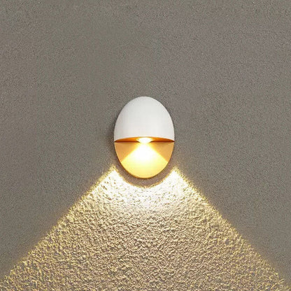 Linden Round Wall Sconce, Platinum Black Gold IP65 Waterproof 6W LED Outdoor Porch Light for Doorway, Corridor & Balcony