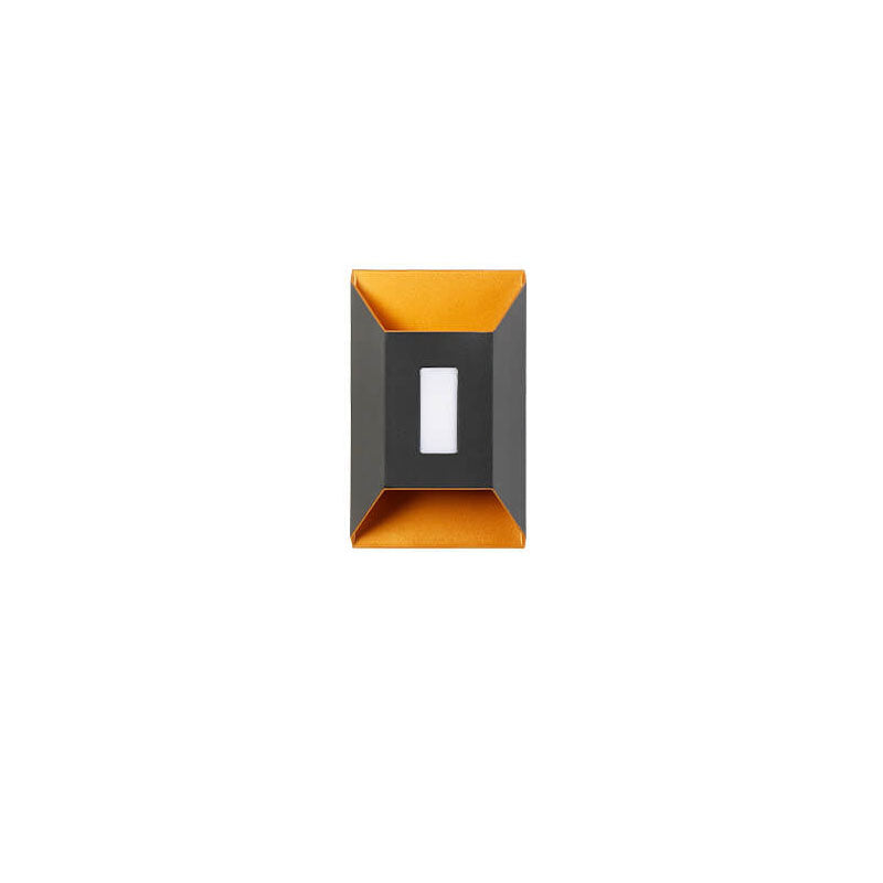 Aldridge Gold Trim Wall Light, Black Gold IP65 Waterproof LED Twin Beam Outdoor Sconce for Modern Facade