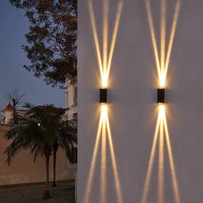Ashford Twin Beam Wall Sconce, Black LED Up Down Indoor Wall Light for Hallway, Stairway & Covered Porch