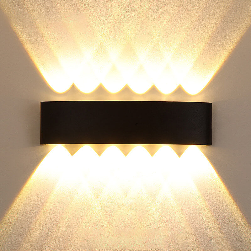 Sweep Arc Spotlight Sconce, Black White IP65 Waterproof 2W to 12W LED Outdoor Wall Light for Brick & Stone Wall