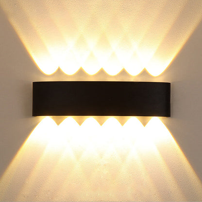 Sweep Arc Spotlight Sconce, Black White IP65 Waterproof 2W to 12W LED Outdoor Wall Light for Brick & Stone Wall