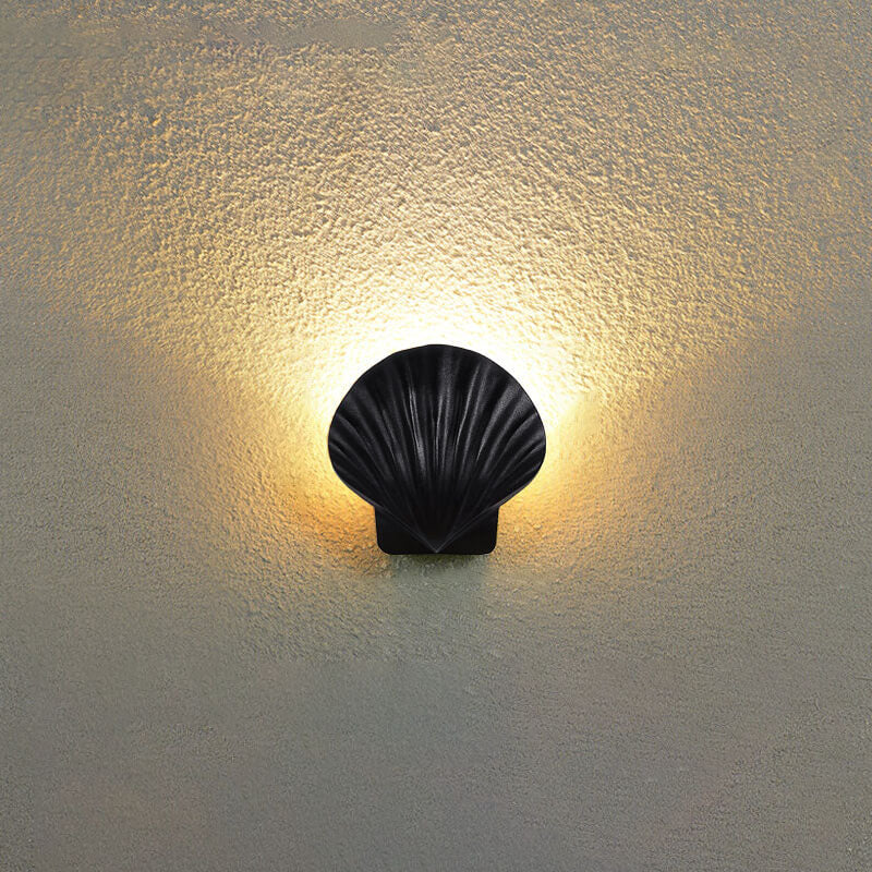 Cowrie Shell Wall Sconce, IP65 Waterproof LED Outdoor Wall Light for Courtyard, Terrace & Garden Wall