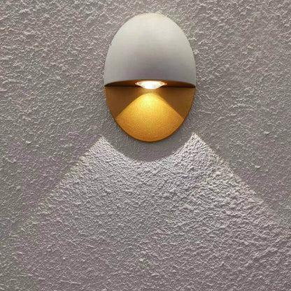 Linden Round Wall Sconce, Platinum Black Gold IP65 Waterproof 6W LED Outdoor Porch Light for Doorway, Corridor & Balcony