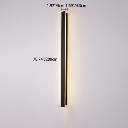Langley Long Bar Wall Light, Slim Black IP65 Waterproof LED Outdoor Sconce for Facade, Garage & Column