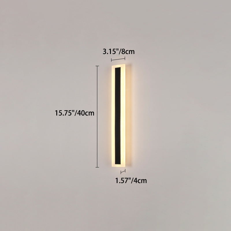 Langley Long Bar Wall Light, Slim Black IP65 Waterproof LED Outdoor Sconce for Facade, Garage & Column