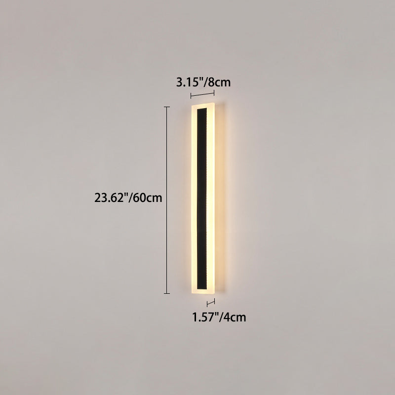 Langley Long Bar Wall Light, Slim Black IP65 Waterproof LED Outdoor Sconce for Facade, Garage & Column