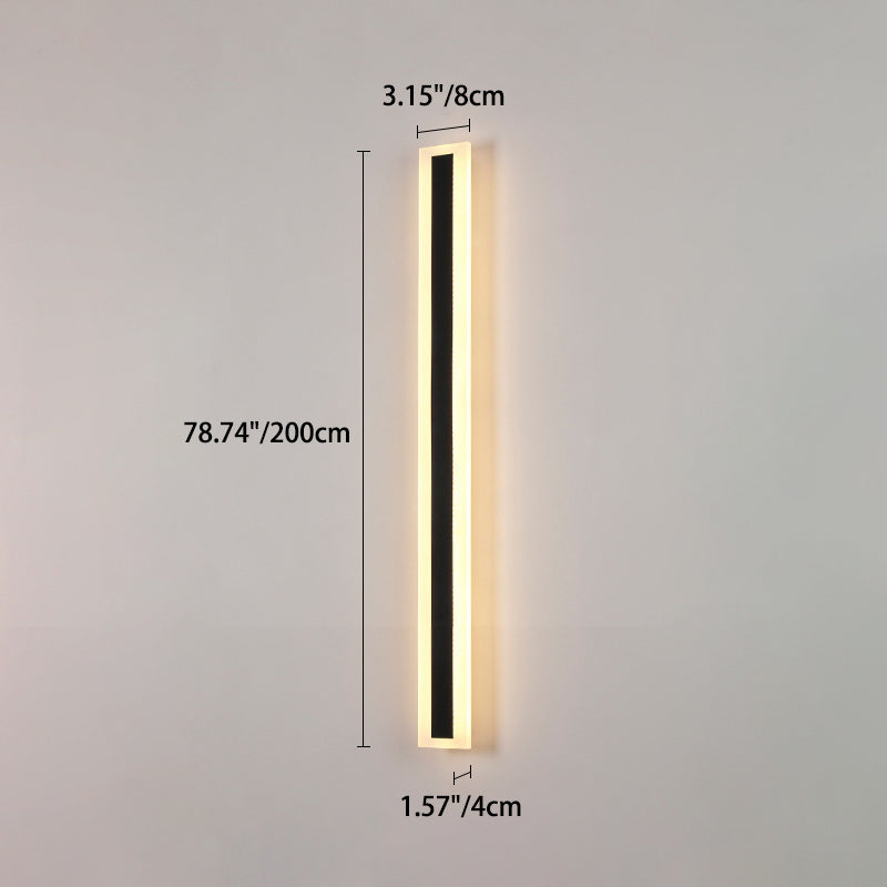 Langley Long Bar Wall Light, Slim Black IP65 Waterproof LED Outdoor Sconce for Facade, Garage & Column