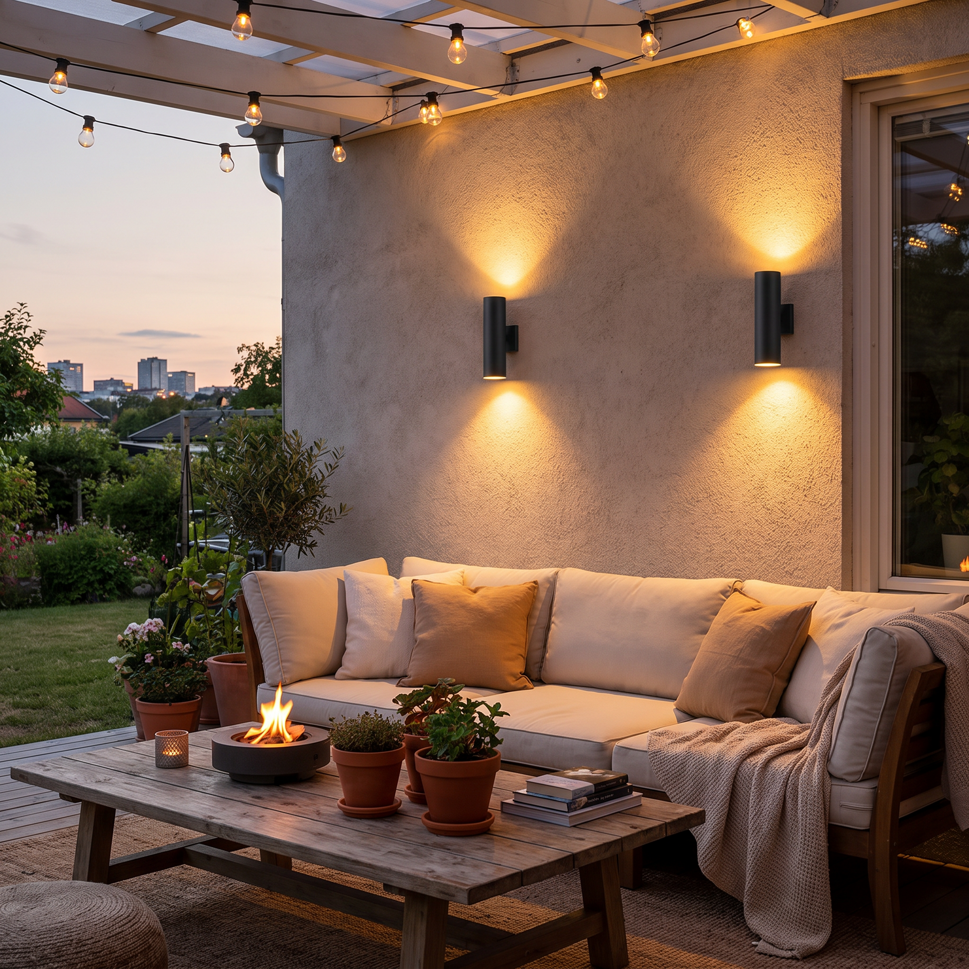 Outdoor lighting in use