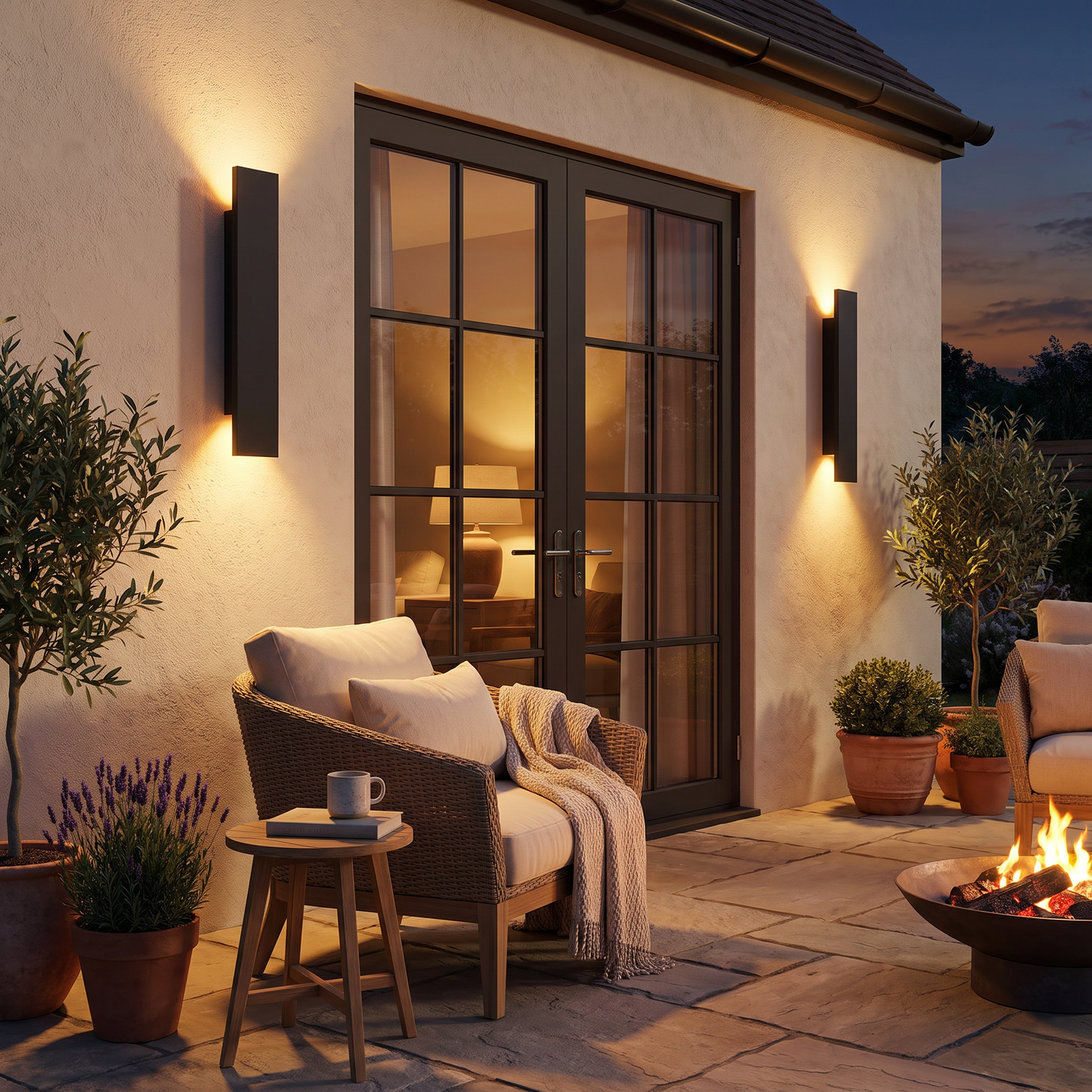 Outdoor lighting in use
