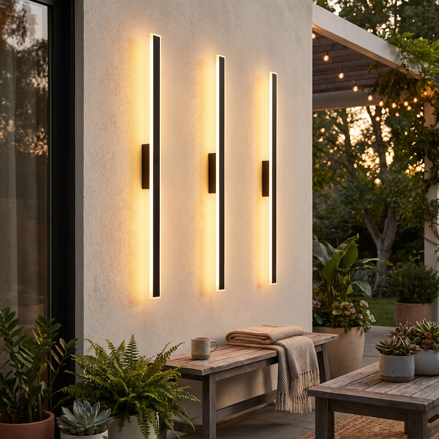 Outdoor lighting in use