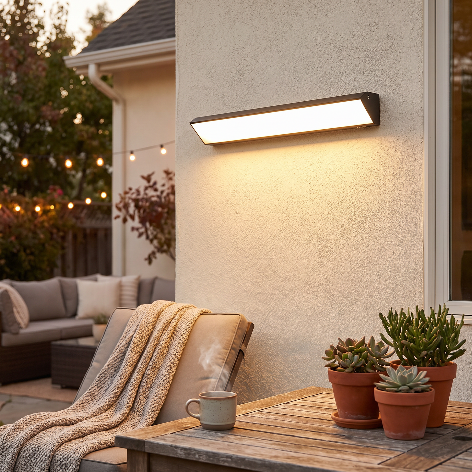 Outdoor lighting in use