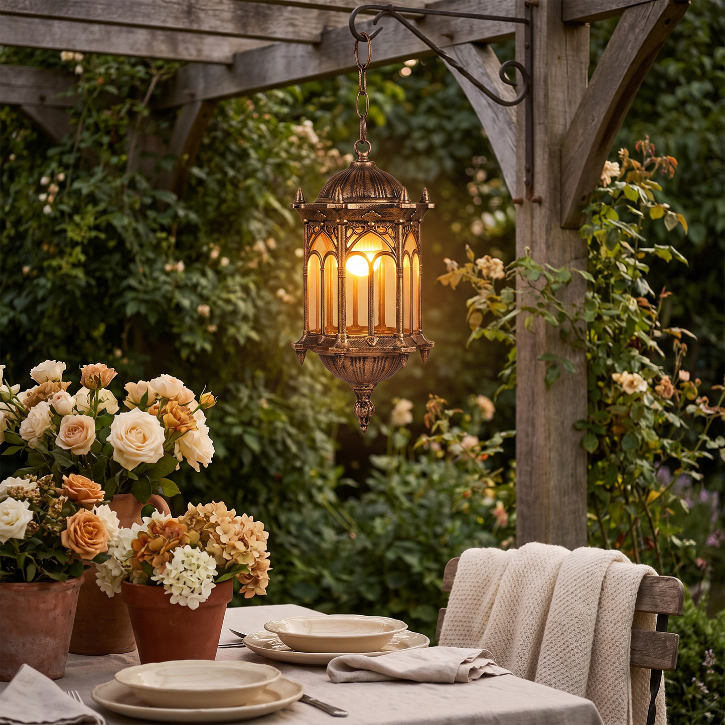 Outdoor lighting in use