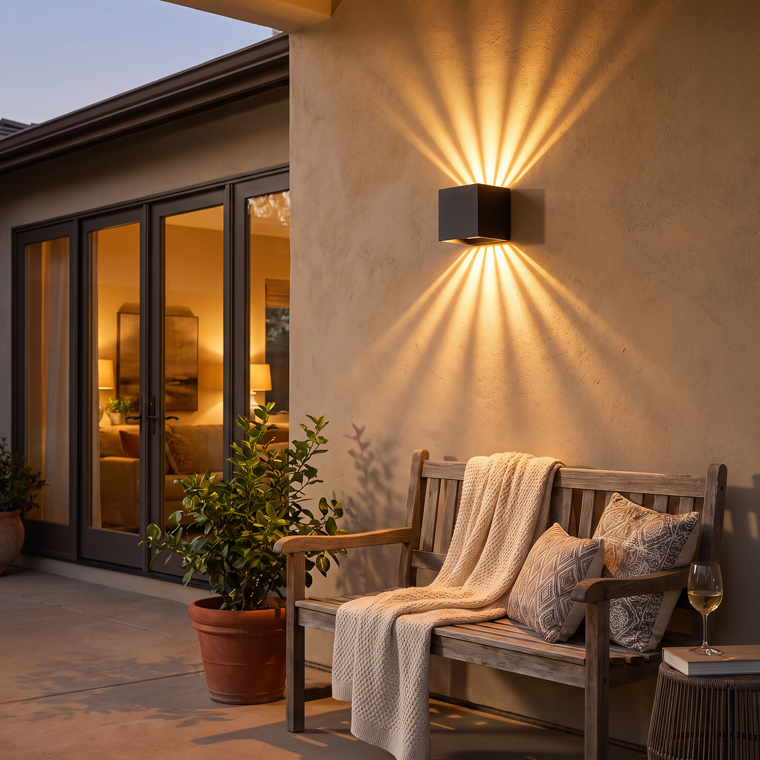Outdoor lighting in use