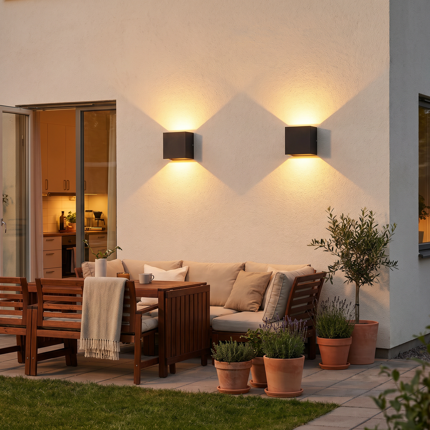 Outdoor lighting in use