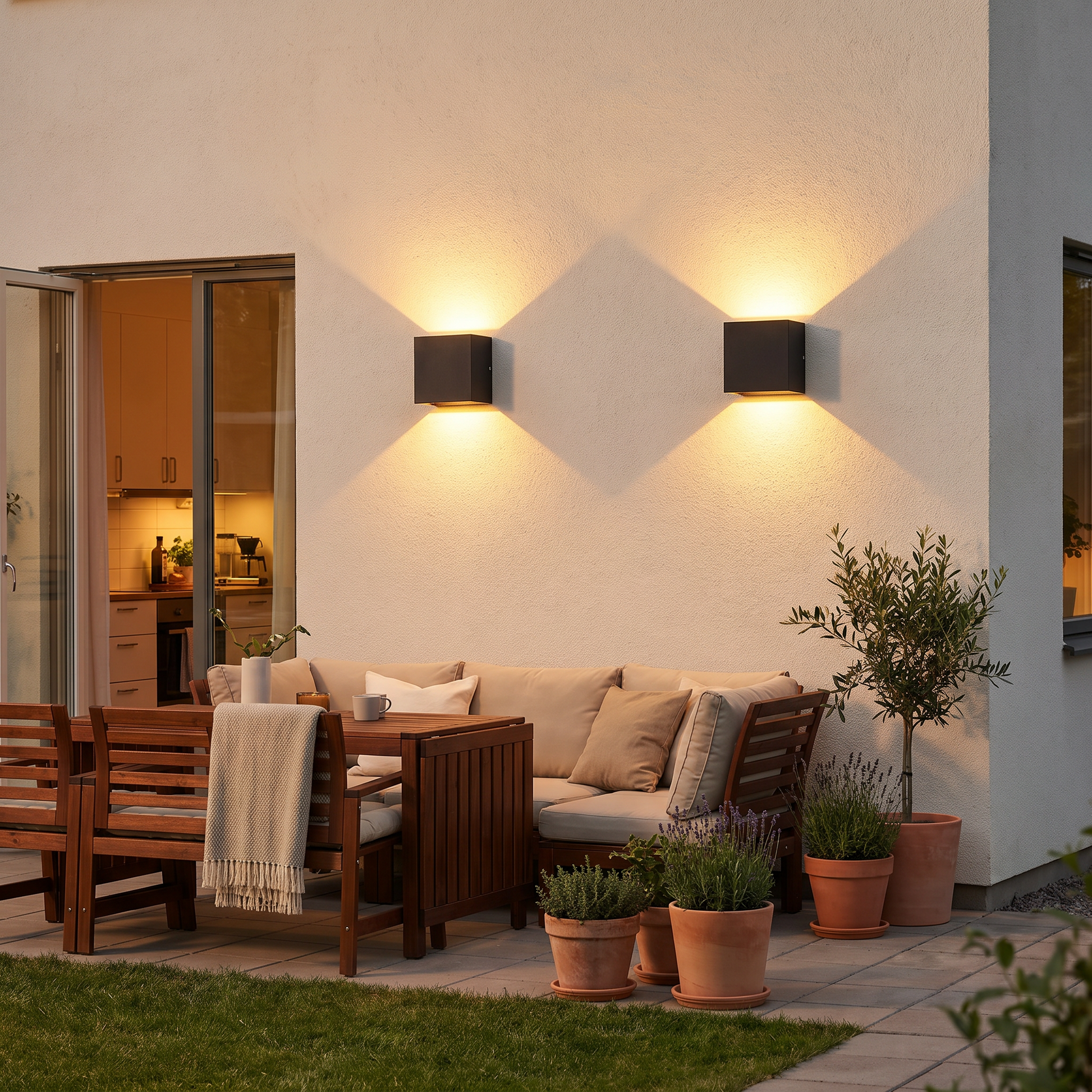 Outdoor lighting in use
