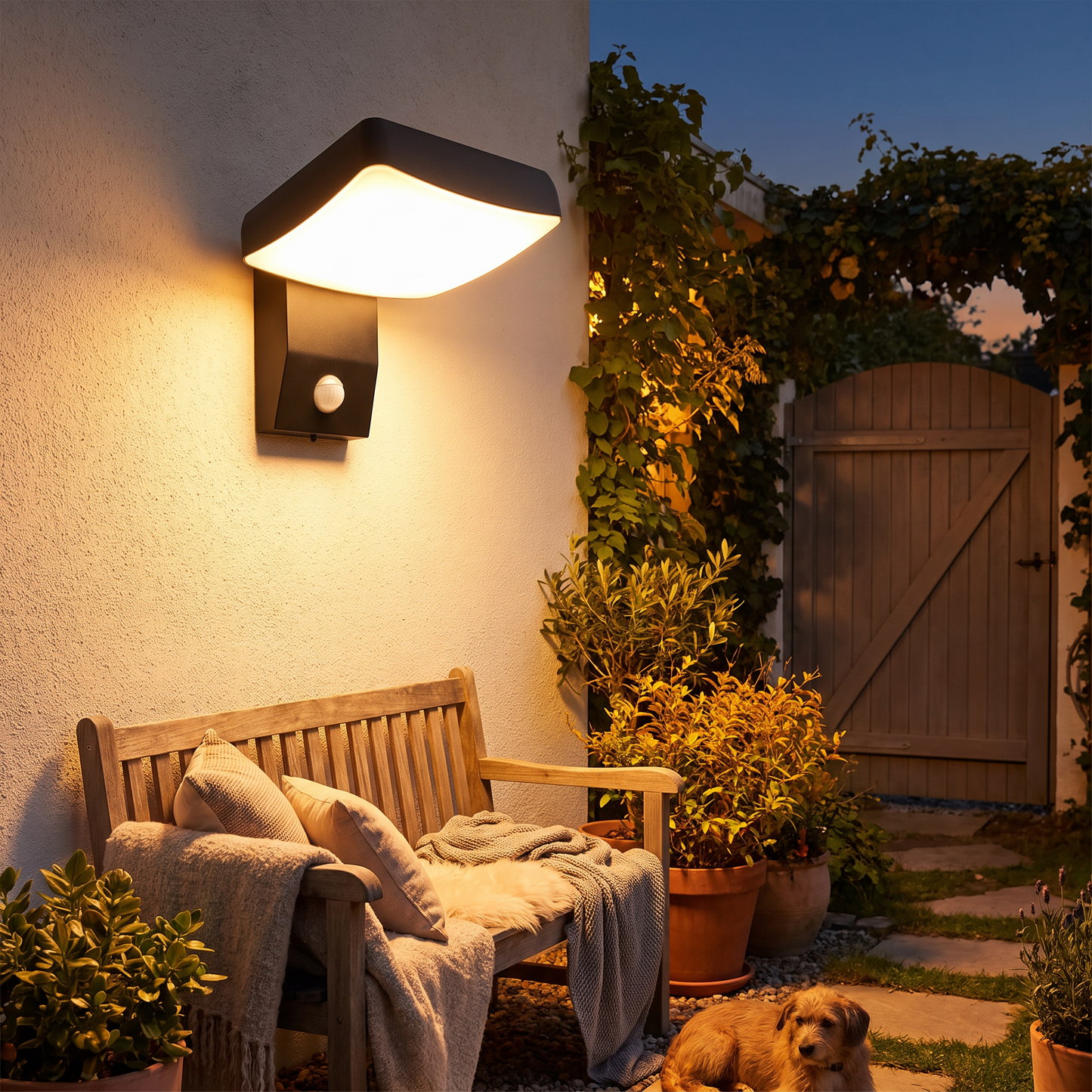 Outdoor lighting in use