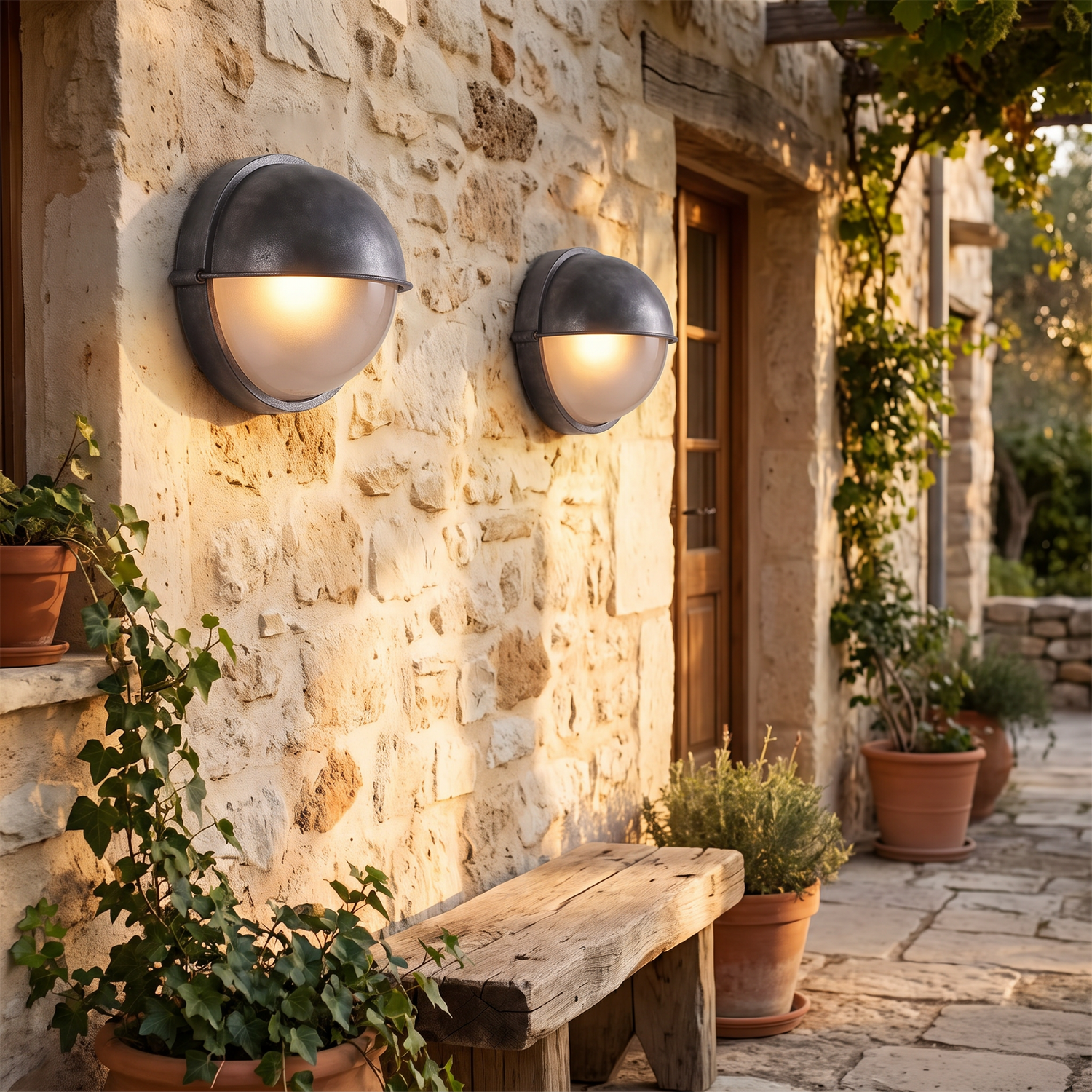 Outdoor lighting in use