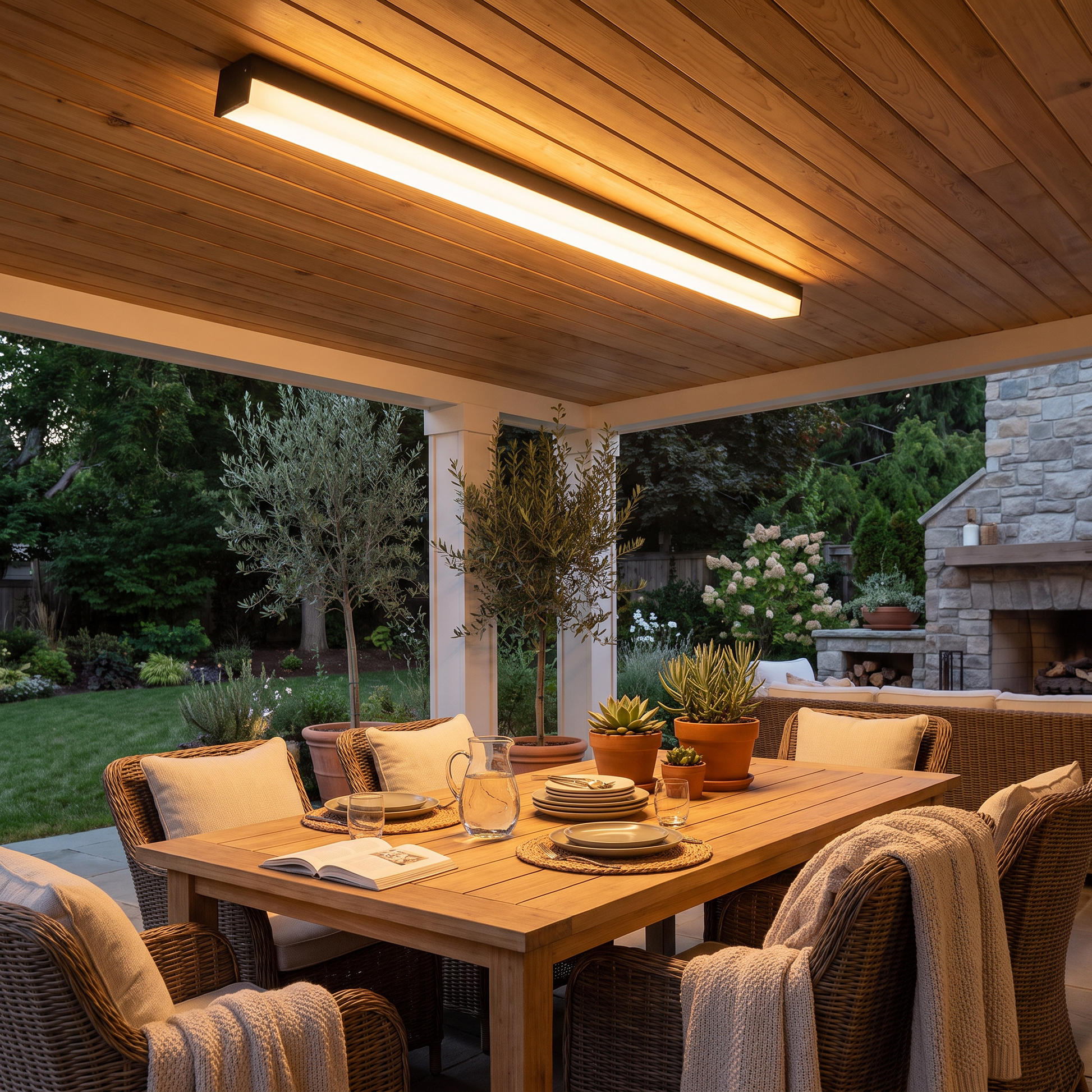 Outdoor lighting in use