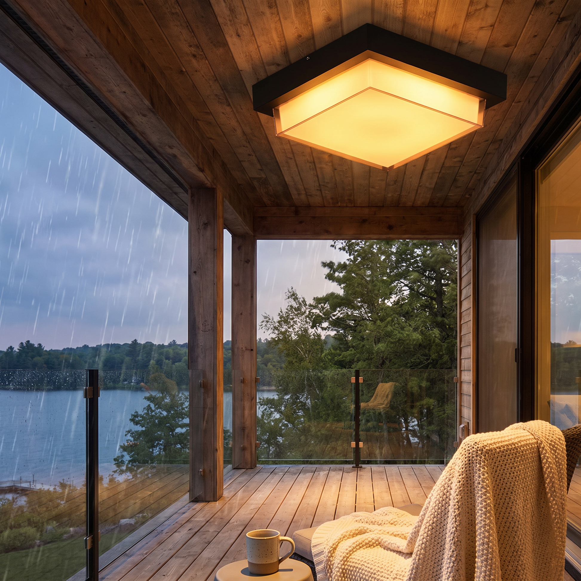 Outdoor lighting in use