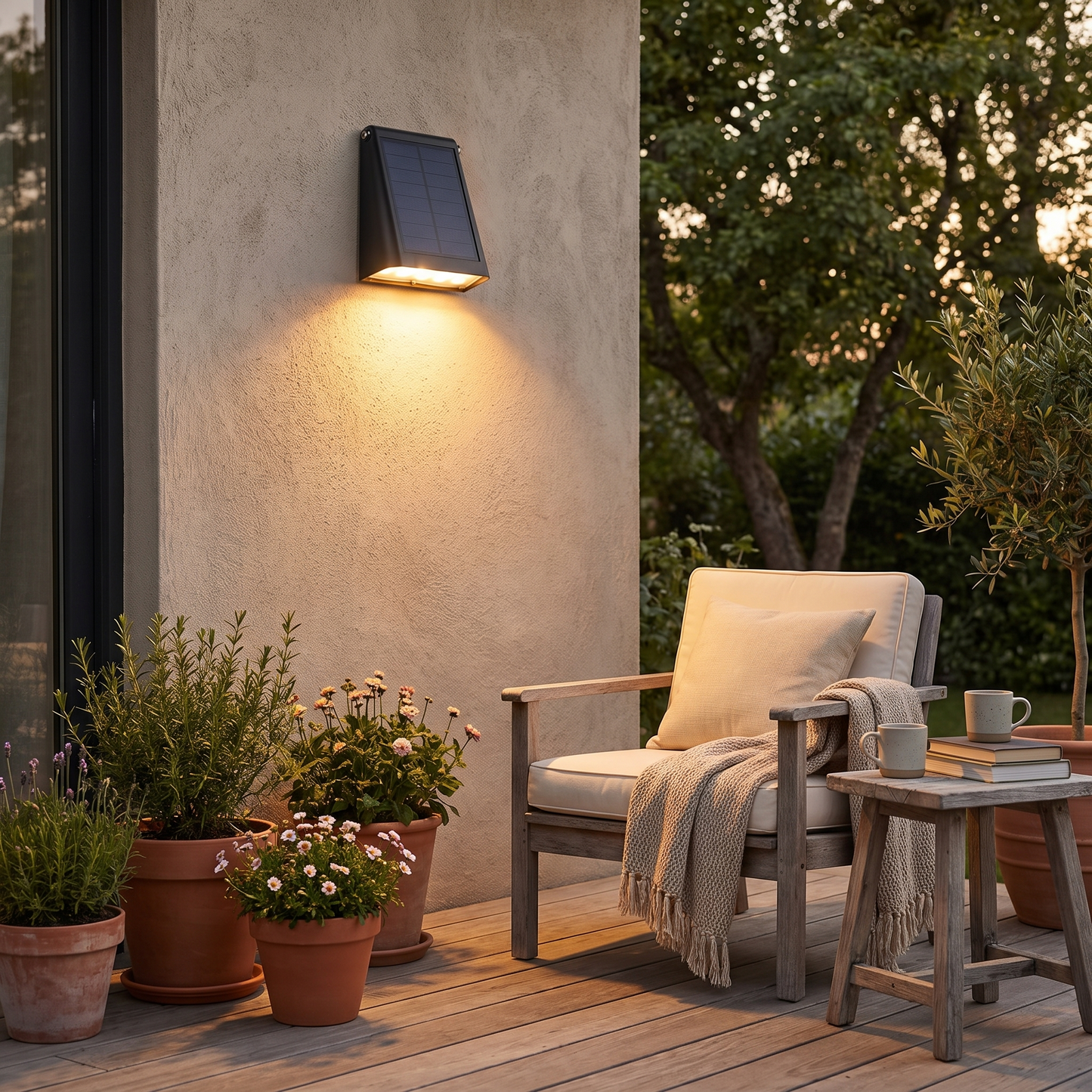 Outdoor lighting in use